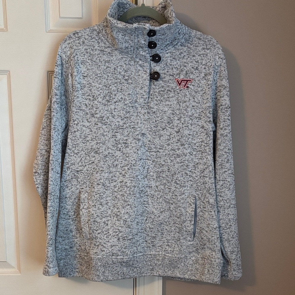 Knights Apparel Gray Sweatshirt with Virginia Tech Logo.